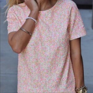 J. Crew Sequin Tee- 100 % cotton